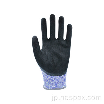 HeSpax HPPEアンチカット手袋砂質ニトリル手袋
